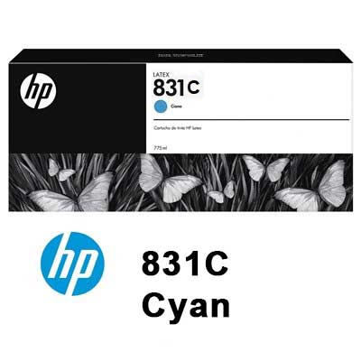 HP 831C 775-ml Cyan Latex Ink Cartridge